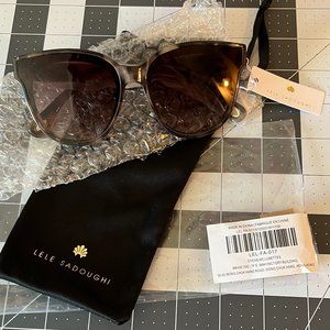 Lele Sadoughi Tortoise Brooklyn Sunglasses - Womens